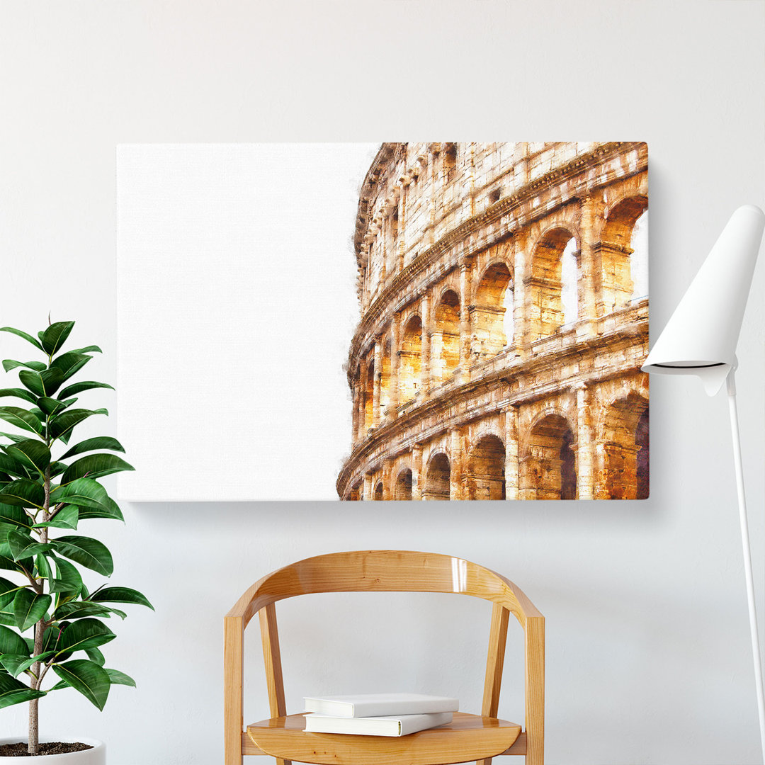 Colosseum In Rome Italy Painting - Wrapped Canvas