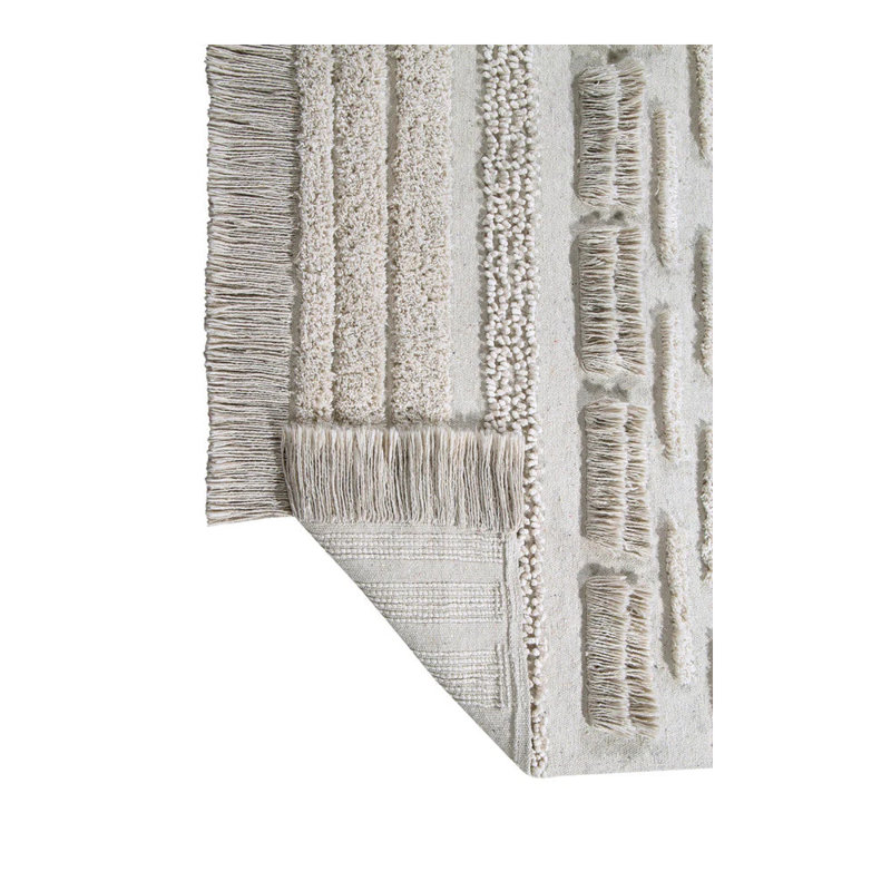 Early Hours Rectangle Striped Handmade Cotton Rug