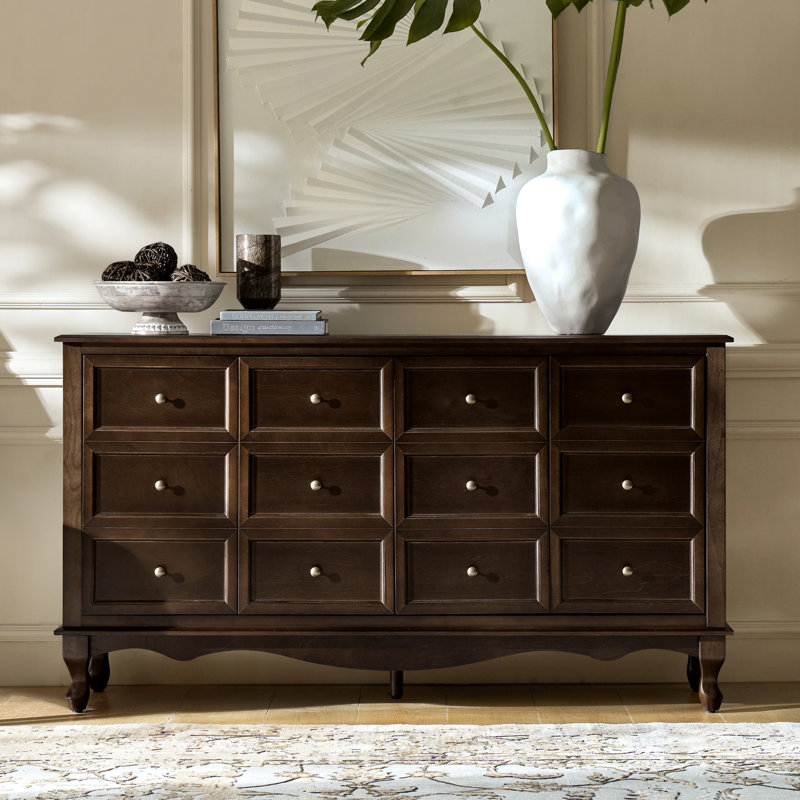 Ilesha 58" Wide Transitional 4 Door Sideboard with Adjustable Shelves and Solid Wood Legs, Walnut
