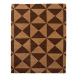 Brown Modern Geometric Tibetan Wool Rug - 8' x 10'