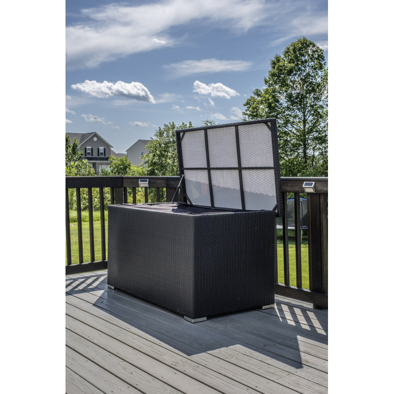 Alfresco Home Sicuro 25.5'' W 135 Gallons Water Resistant Wicker Deck Box in Gray