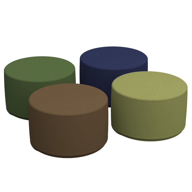 Repose-pieds rond 18 po SoftScape, Ton de couleur terre, H 12 po x l 18 po x P 18 po