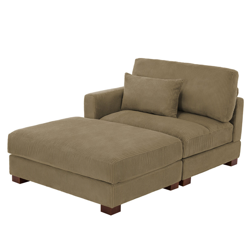 Upholstered Chaise Lounge, Left Hand Facing, Camel