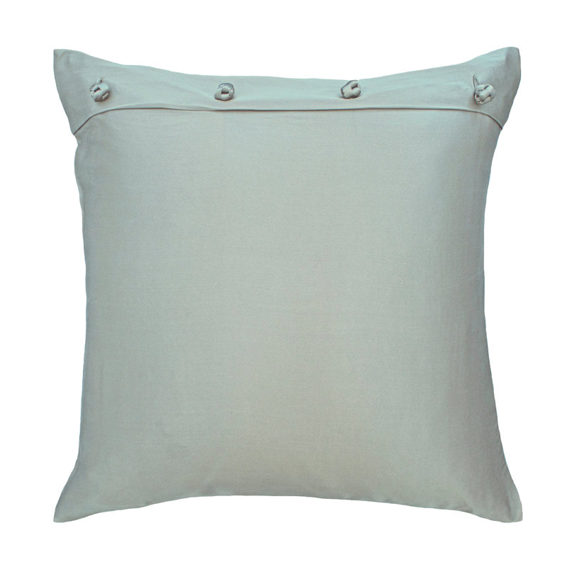 Silk Charmeuse French Knot Sham, Frost