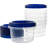 [16 Oz 10 Pack] Twist Top Deli Containers Clear Bottom With Blue Top Twist On Lids Reusable, Stackable, Food Storage Freezer Container