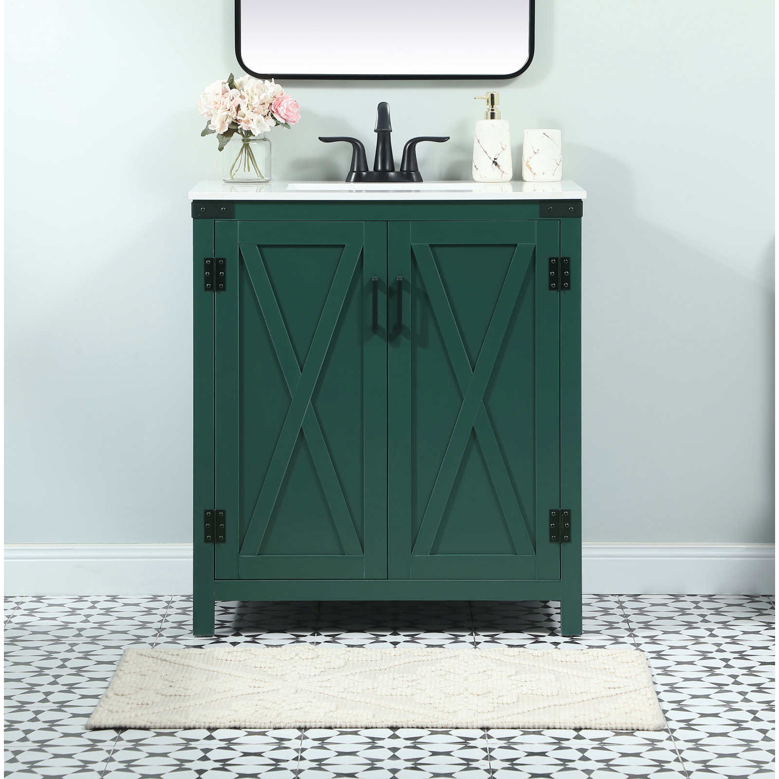 Slayton 30'' Single Bathroom Vanity, Green