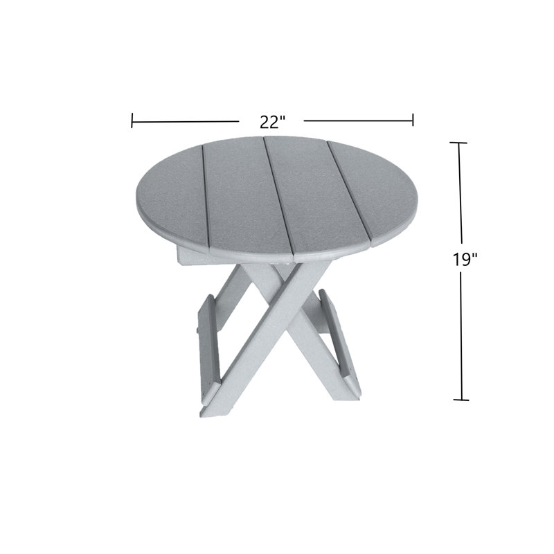 Table d'appoint pliante pour patio Phat Tommy, Gris
