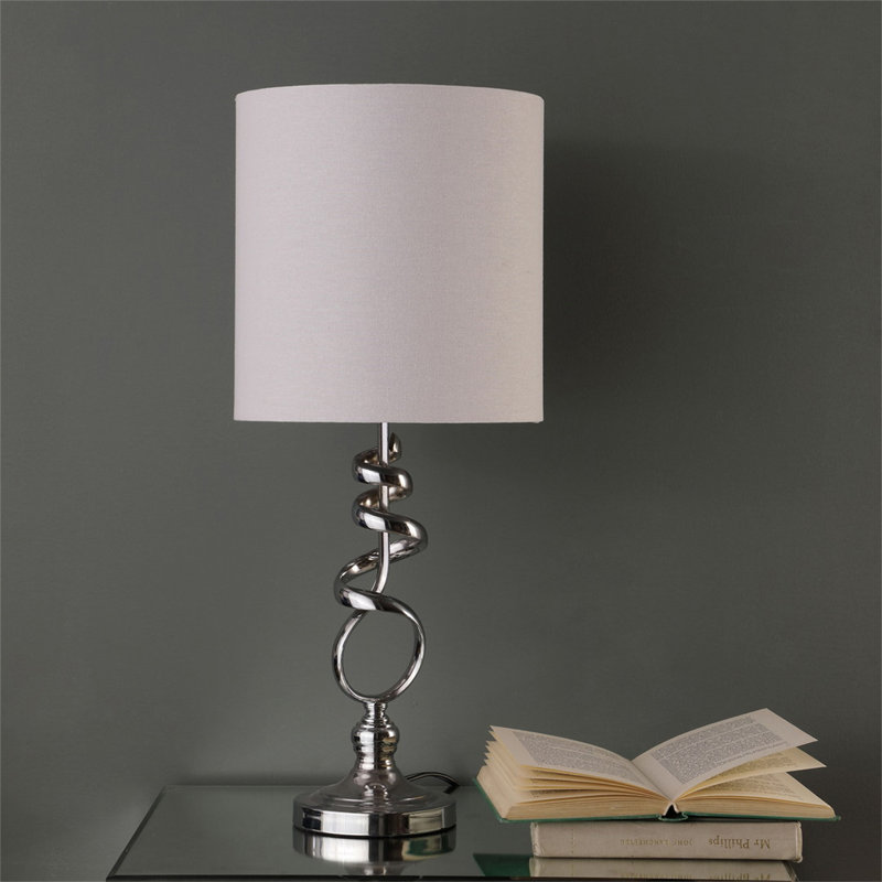 Lampe de table abstraite en métal brossé 21,5 pouces Milo
