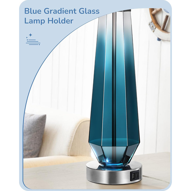 Ensemble de 2 lampes de table en verre Modern
