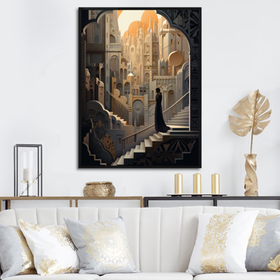 «Arab City V» - surréalisme, art mural sur toile