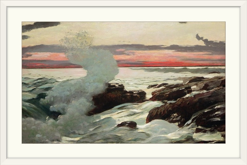 « west point, cou de prout, 1900 » par winslow homer, reproduction d’art, H 38 po x l 56 po x P 1 po, Cadre blanc
