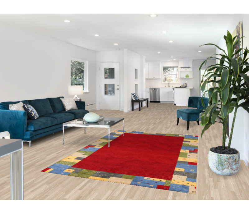 Red Gabbeh Indian Area Rug