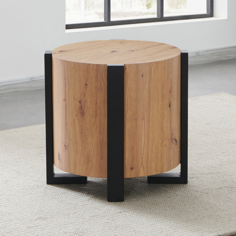 Ensemble de table ronde en bois Amil