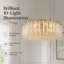 Lustre rond en cristal de luxe doré, plafonnier moderne 10 lumières