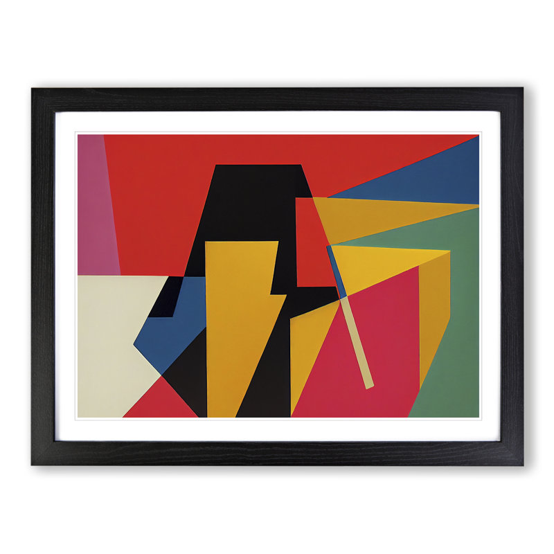 Art Suprematism Vol.5 Abstract - Single Picture Frame Print, Black Framed, 46cm H x 64cm W x 2cm D
