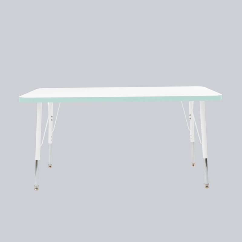 Table rectangulaire d'activités thermofusionnées avec pieds réglables et pivotants standard, H 30 po x l 24 po x P 48 po