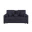 Causeuse convertible en tissu tissé gris foncé de 70 po avec console rabattable Cody II