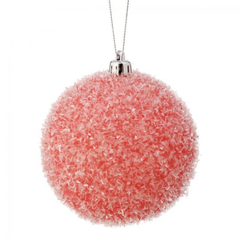 Ensemble de 4 boules de Noël scintillantes, Rose