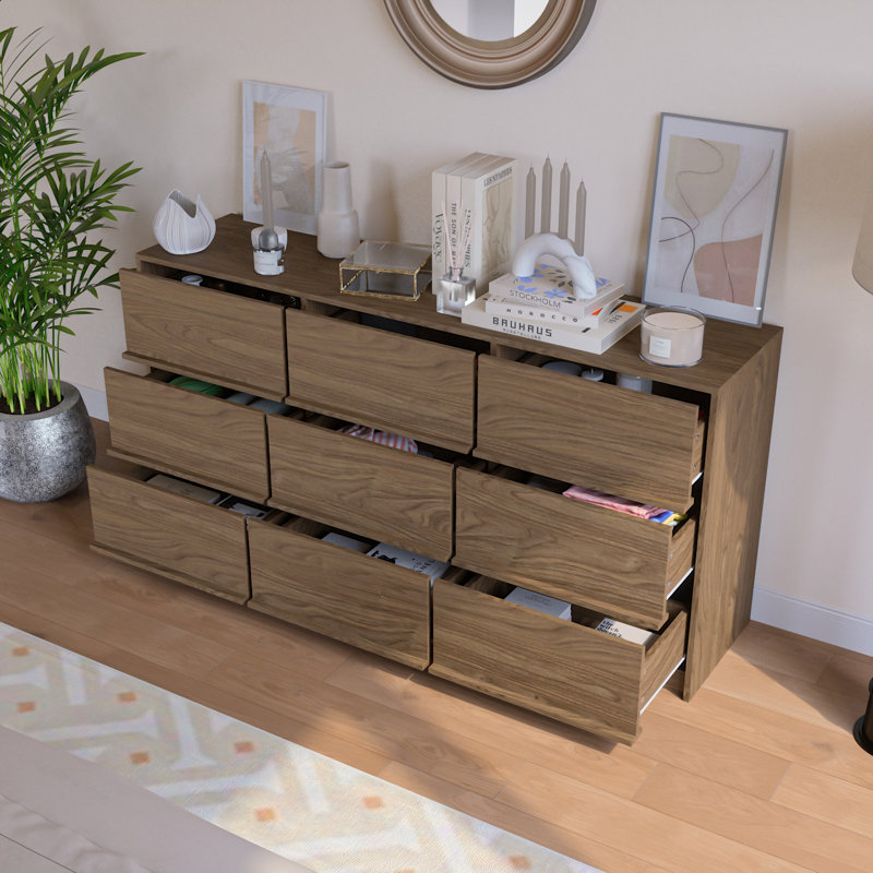 Jadonna 9-Drawer Dresser, Bedroom Dresser, Walnut