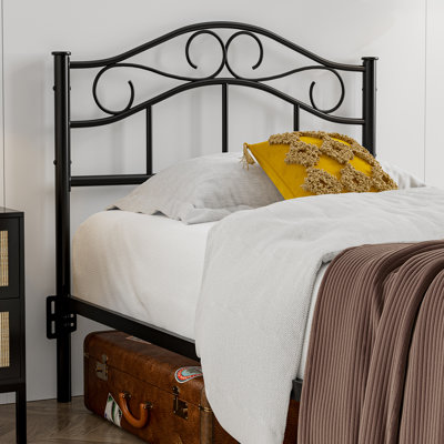 Anary Metal Headboard, Adjustable Height, Steel Curved Headboard , Farmhouse Scrollwork Design by Red Barrel Studio