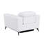 Fauteuil inclinable électrique Global United en cuir italien pleine fleur avec chargeur USB, blanc-1616174469