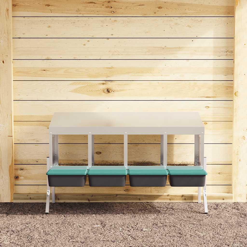 Chicken Nesting Box 4 Compartments With Legs Galvanised Steel