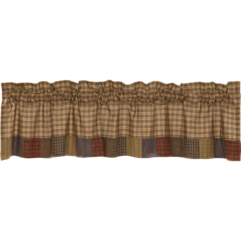 Banhart Cotton Plaid Tailored Window Valance, 72" W x 16" L