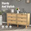 Commode d'appoint 6 tiroirs en rotin