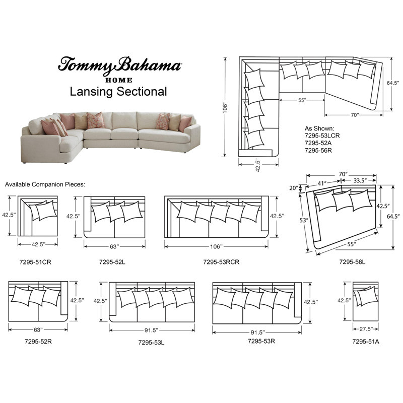 Palm Desert Lansing 3 - Piece L-Shaped Upholstered Corner Sectional