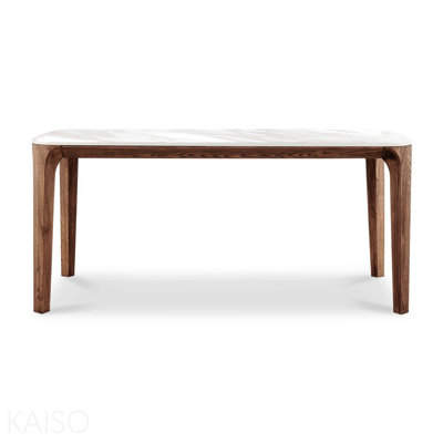 Modern Rectangular Walnut & Ceramic Dining Table / 5.9ft