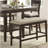 Counter Height Dining Bench In Dark Brown - Fabric Upholstery, 39" Seat Length, 300Lbs Max Load Finish For Room 100% Fabric, 17" Depth-1414272608