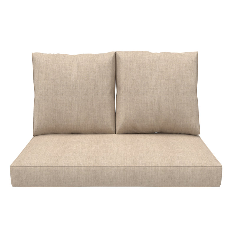 Sunbrella Outdoor Loveseat Bench Cushion, Deep Seat/Back Replacement Cushion 5 Inch, Cast Ash