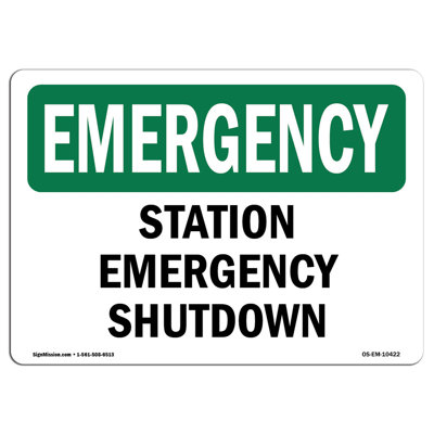Station Shutdown Aluminum Sign 12 x 18