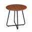 Table d'appoint d'extérieur grain de bois et acier noir