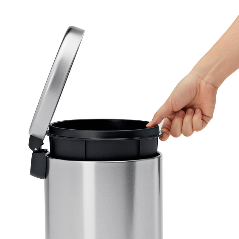 Simplehuman 4.5L Round Bathroom Pedal Bin, Brushed Silver