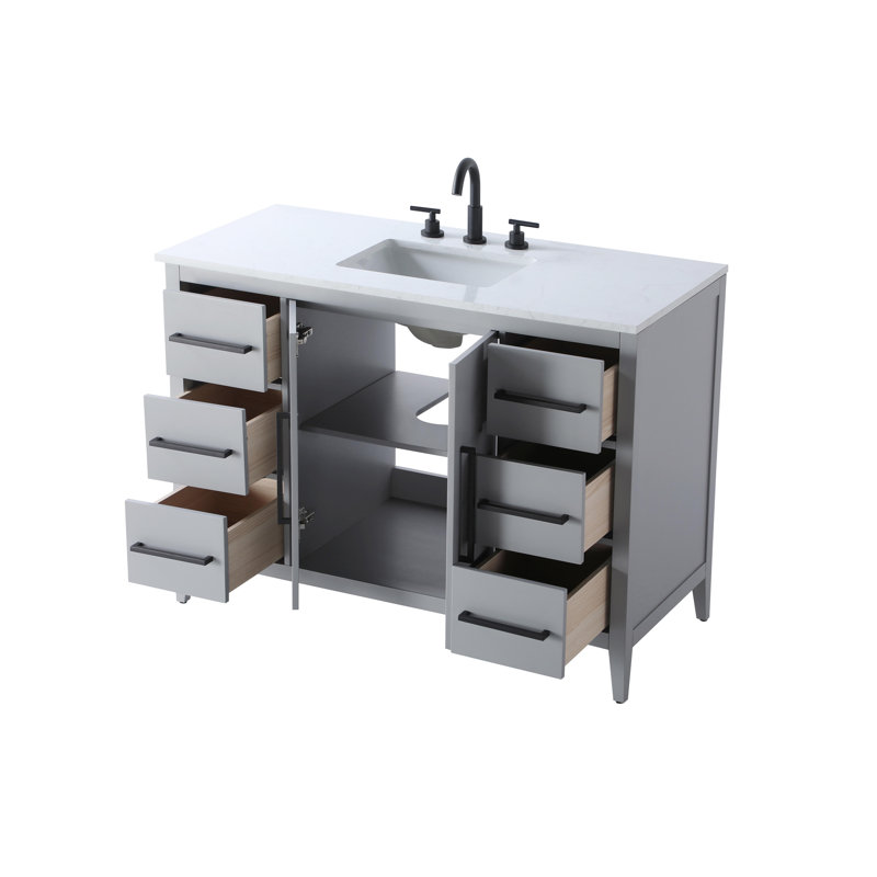 Meuble-lavabo simple 48 po, Gris