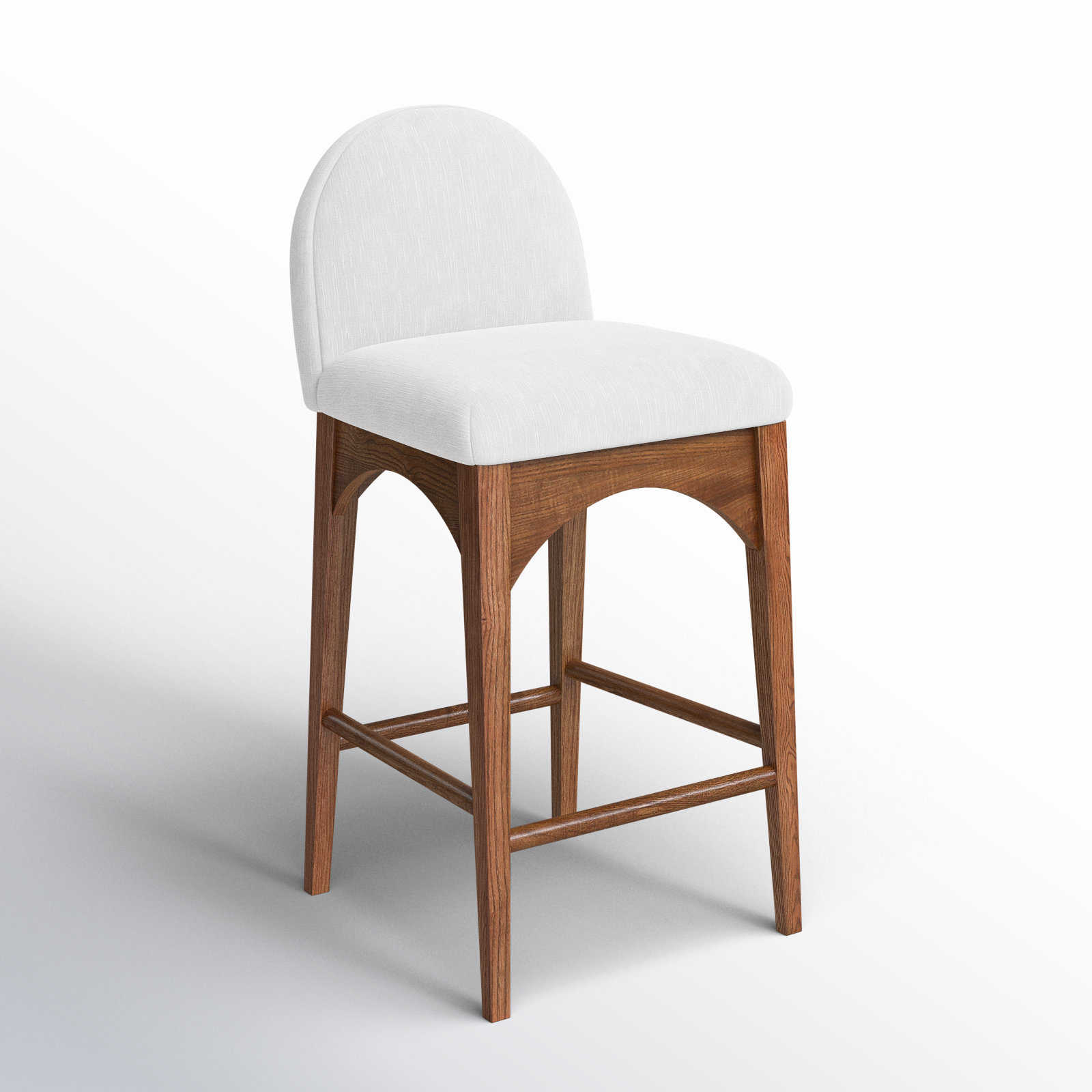 Beppo Counter Stool, Walnut, Cream Chenille