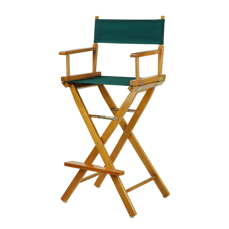 30" Folding Director Chair with Canvas, Hunter Green, Honey Oak
