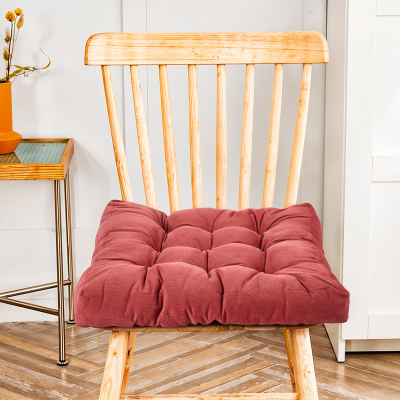 Corduroy Chair Cushion, Red