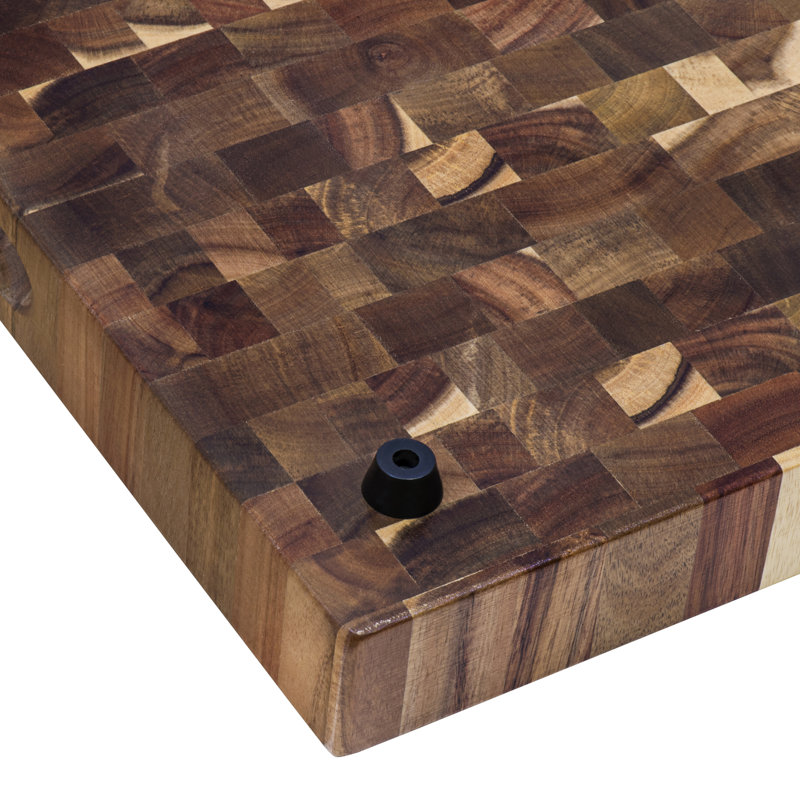 Ruvati 17 x 16 x 2 inch thick End-Grain Acacia Butcher Block Solid Wood Large Cutting Board, Natural Wood