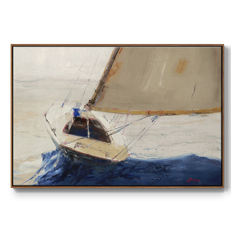 Reproduction sur toile encadrée d'une seule main, Toile encadrée noyer flottant, H 17 po x l 25 po x P 2 po