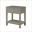 Table de chevet en bois taupe 23 po avec plateau en verre et tiroir Dylan-90708487