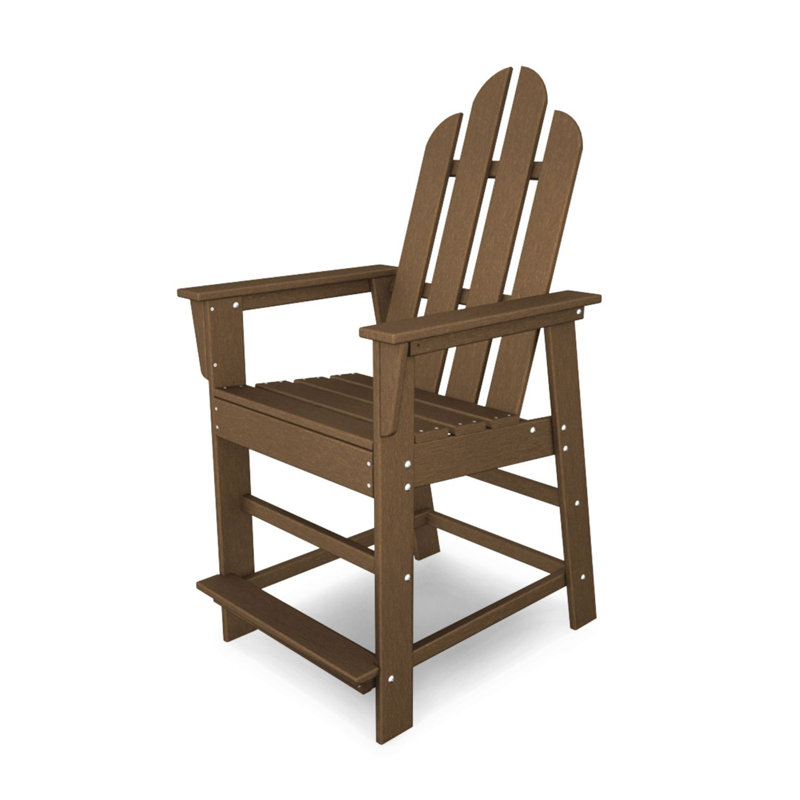 POLYWOOD Long Island Counter Chair, Teak
