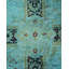 Tapis bleu noué à la main de conception unique Chimel