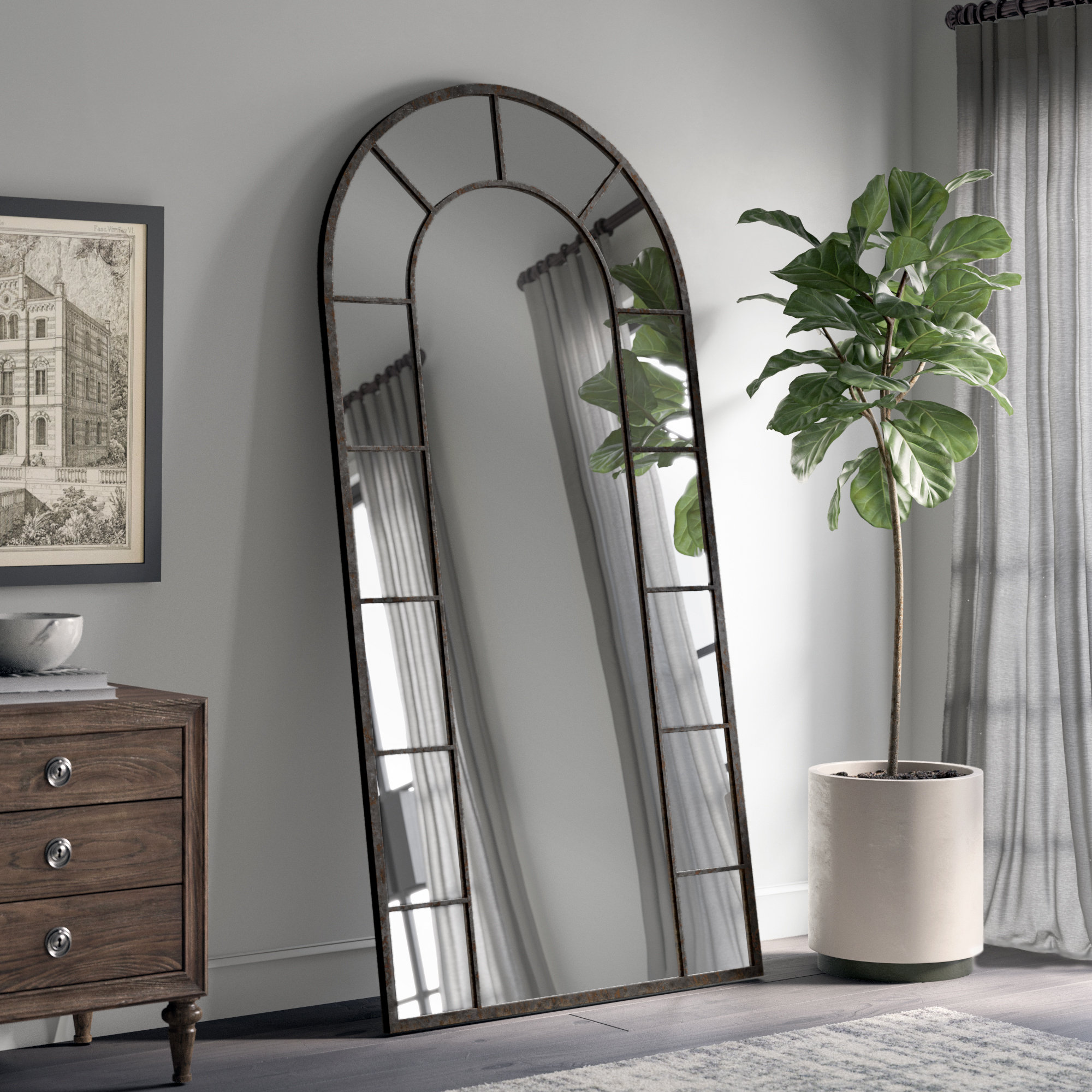 Baylen Metal PATTERN ARCH Wall Mirror