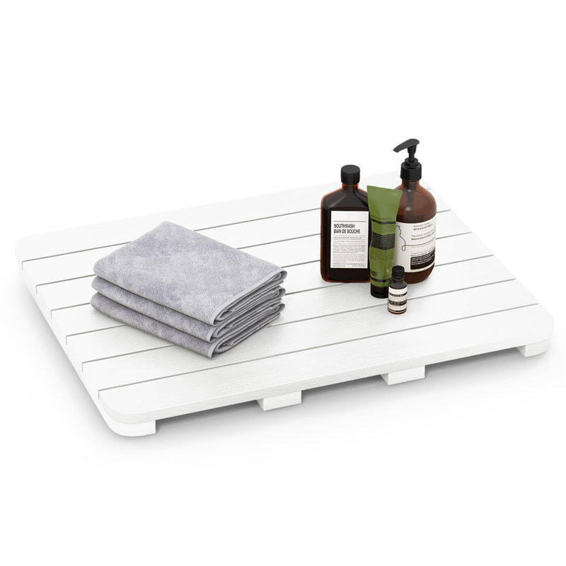 Prima Plastic / Acrylic Non-Slip Bath Mat, White, 19" W x 23.5" L