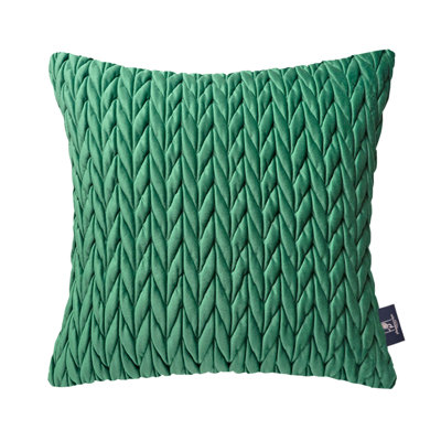 Velvet Quilted Throw Pillows, Braided Textured Decorative Cushion