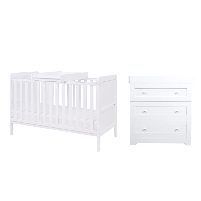 Rio Cot Bed 3-Piece Nursery Furniture Set, White