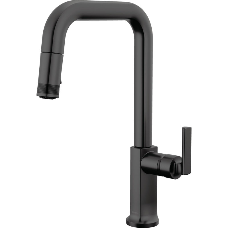 Kintsu® SmartTouch Pull-Down Faucet with Square Spout, Matte Black, Lever Handle
