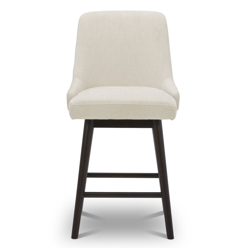 Tabouret de comptoir pivotant 26 po Luong, Velours crème